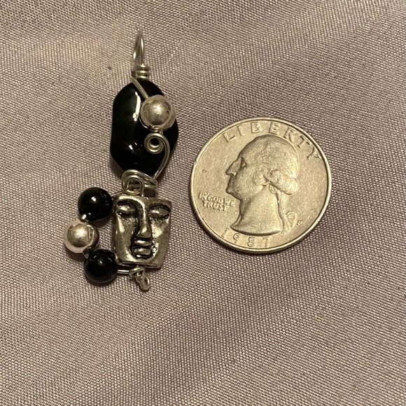 Designs by Janelle - Handmade Silver Wire Face Charm - Picture 12 of 13